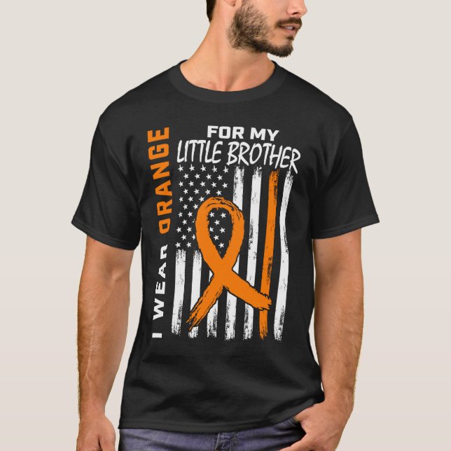 Camiseta I Wear Orange For My Little Brother Leukemia Aware (Anverso)