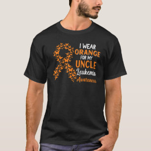Camiseta I Wear Orange For My Uncle Leukemia Awareness