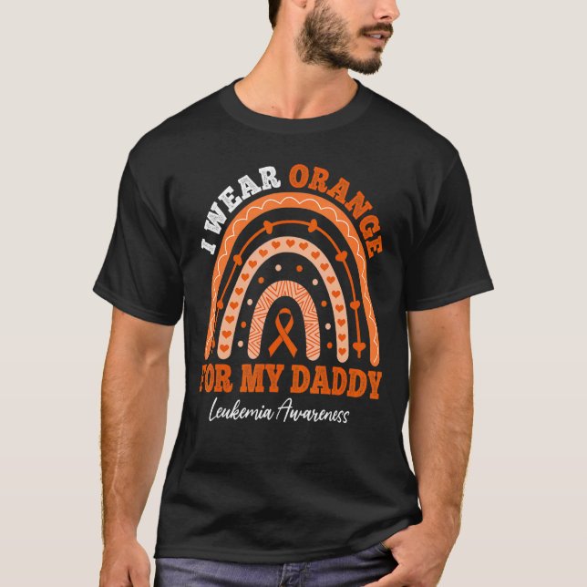 Camiseta I Wear Orange Ribbon For Daddy Leukemia Awareness  (Anverso)