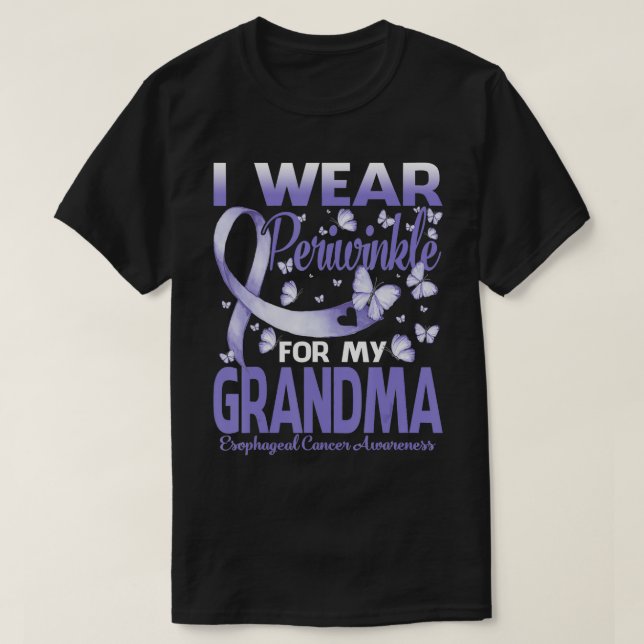 Camiseta I Wear Periwinkle For My Grandma Esophageal Cancer (Diseño del anverso)