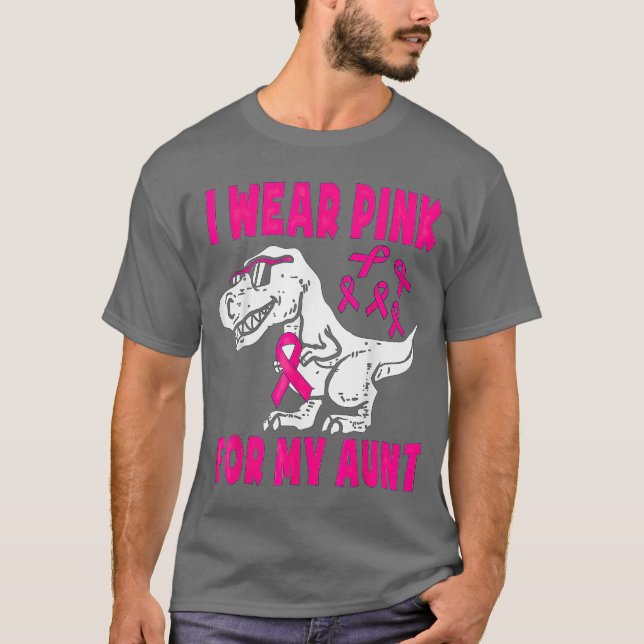 Camiseta I Wear Pink For My Aunt Breast Cancer Awareness fr (Anverso)