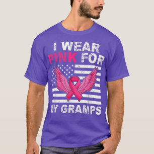 Camiseta I Wear Pink For My Gramps Pink Ribbon Breast Cance