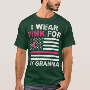 Camiseta I Wear Pink For My Granma Pink Ribbon Breast Cance