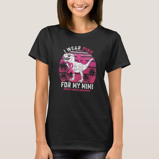 Camiseta I Wear Pink For My Mimi Rex Dinosaur Ribbon Toddle (Anverso)