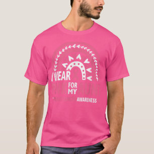 Camiseta I Wear Pink Rainbow for Aunt Breast Cancer Awarene