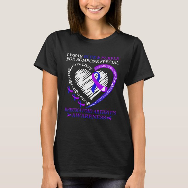 Camiseta I Wear Purple & Blue For Rheumatoid Arthritis Warr (Anverso)