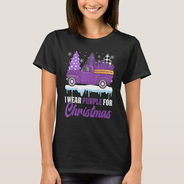 Camiseta I Wear Purple For Christmas Epilepsy Awareness Day (Anverso)