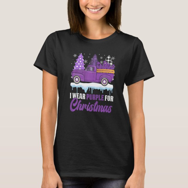 Camiseta I Wear Purple For Christmas Epilepsy Awareness Day (Anverso)