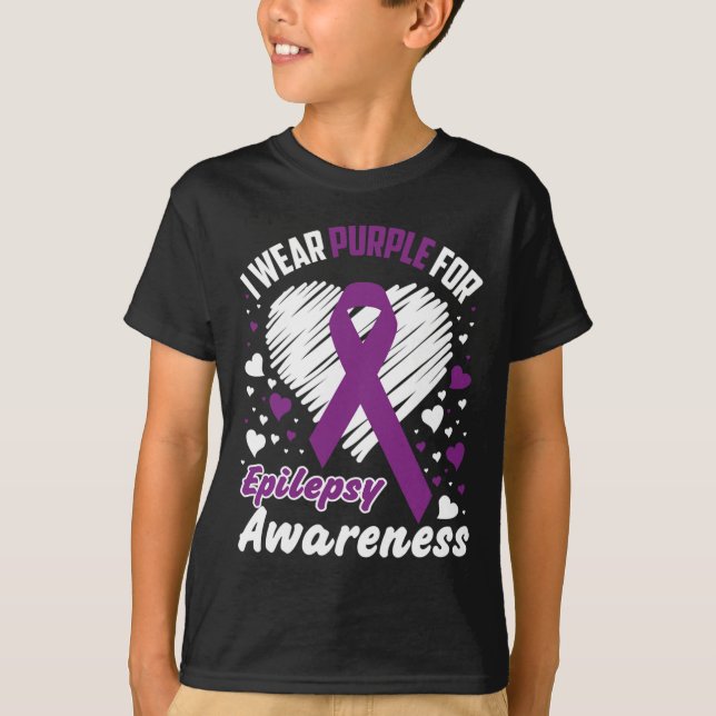Camiseta I Wear Purple For Epilepsy Awareness  (Anverso)