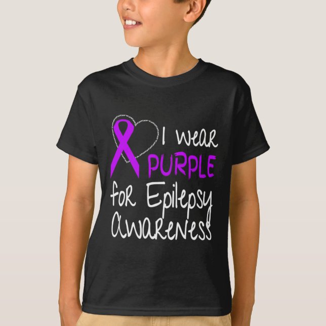 Camiseta I Wear Purple For Epilepsy Awareness Ribbon  (Anverso)
