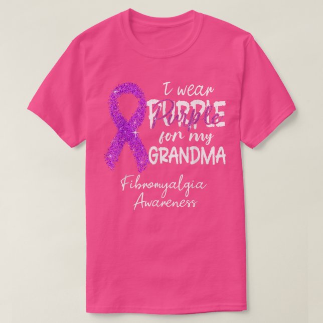 Camiseta I Wear Purple For Grandma Fibromyalgia Awareness G (Diseño del anverso)