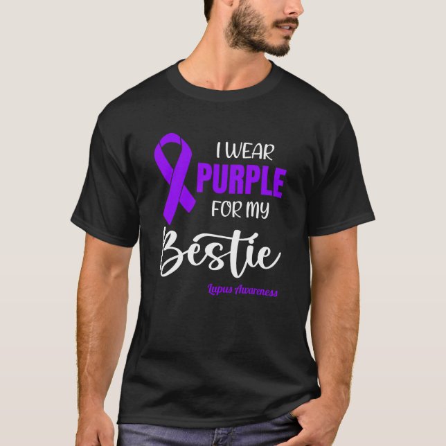 Camiseta I Wear Purple For My Bestie for Lupus Awareness (Anverso)