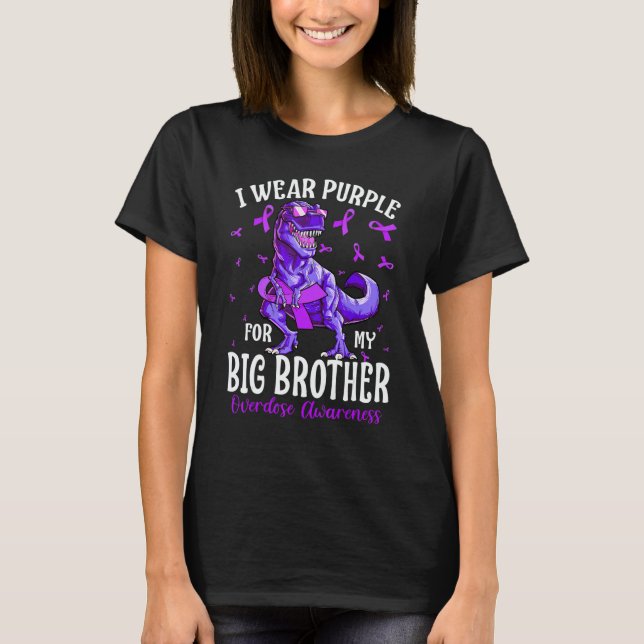 Camiseta I Wear Purple For My Big Brother Overdose Awarenes (Anverso)