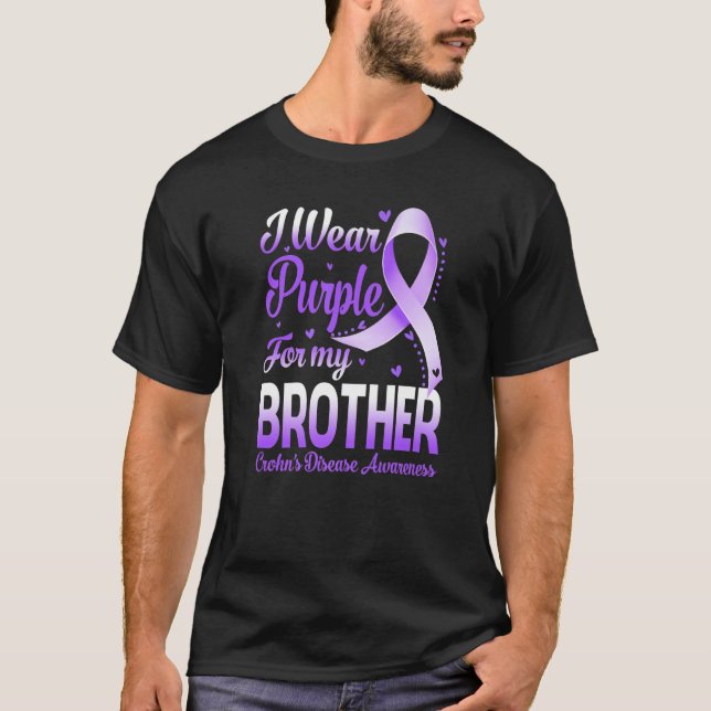 Camiseta I Wear Purple For My Brother Crohn's Disease Aware (Anverso)
