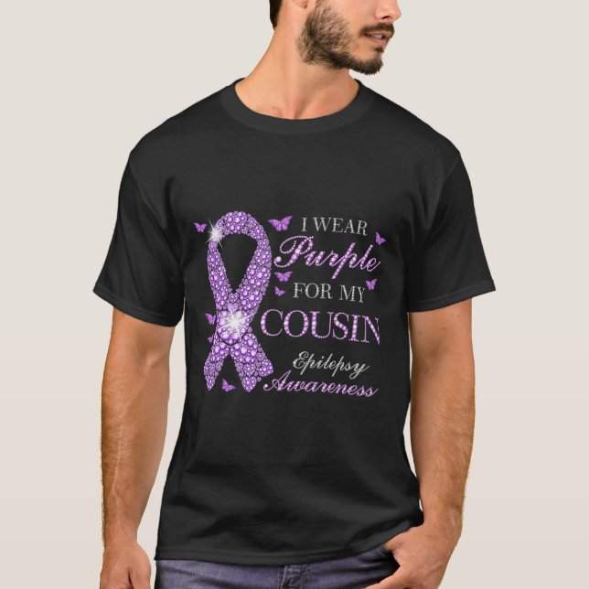 Camiseta I Wear Purple For My Cousin Epilepsy Awareness Pur (Anverso)