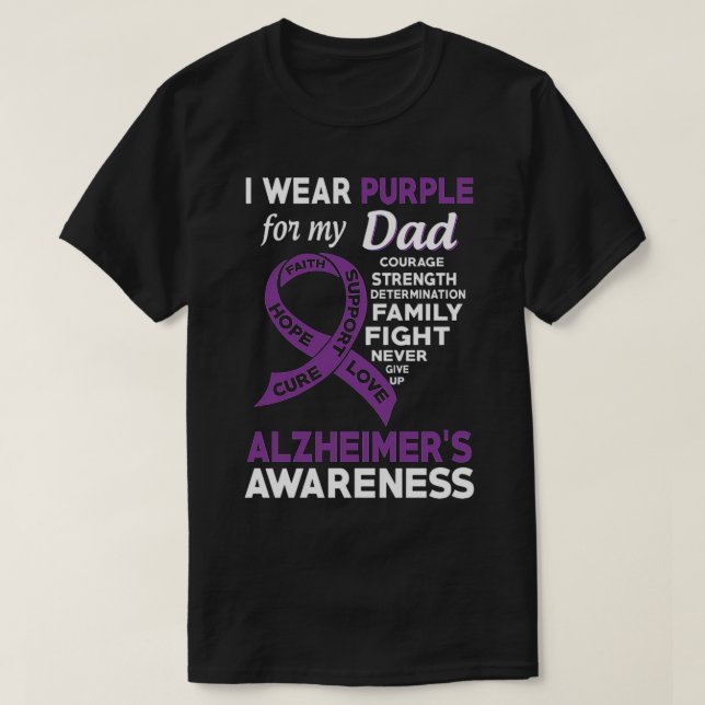 Camiseta I Wear Purple For My Dad Alzheimer'S Awareness (Diseño del anverso)