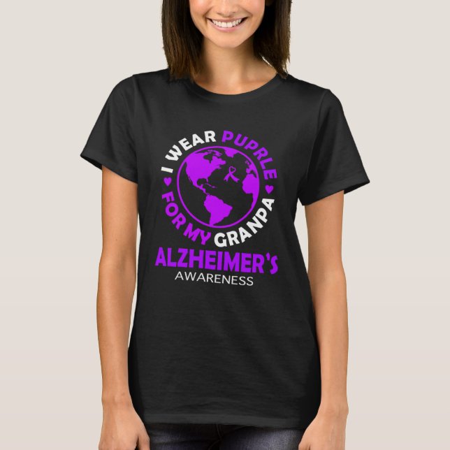 Camiseta I wear PURPLE for my GRANDPA ALZHEIMER S Awareness (Anverso)