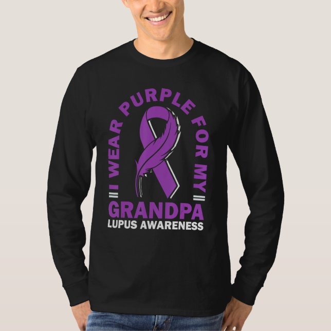 Camiseta I Wear Purple For My Grandpa Lupus Awareness Warri (Anverso)