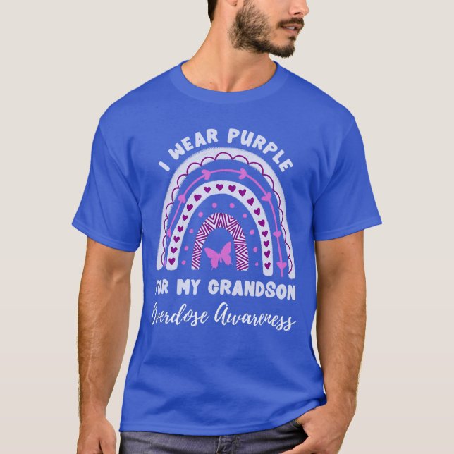 Camiseta I Wear Purple For My Grandson Overdose Awareness R (Anverso)