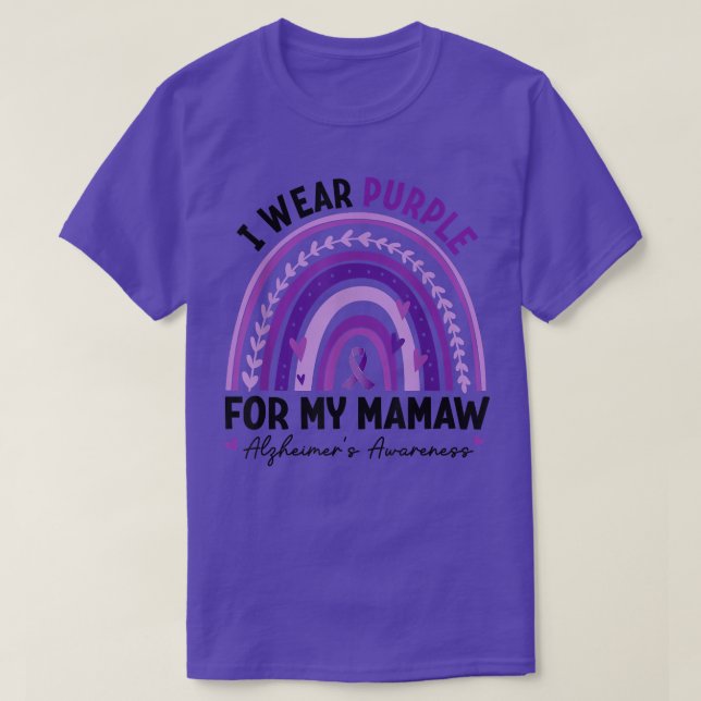 Camiseta I Wear Purple For My Mamaw Alzheimer's Awareness R (Diseño del anverso)