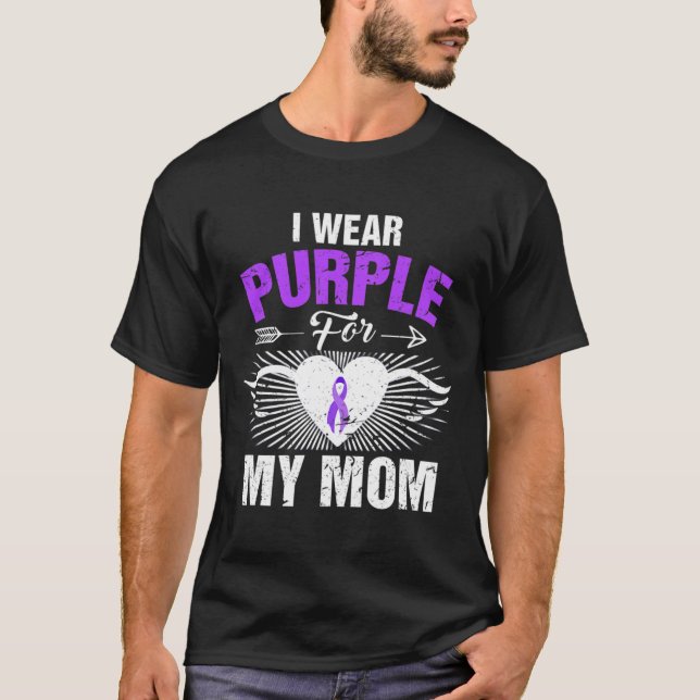 Camiseta I Wear Purple For My Mom Epilepsy Awareness Costum (Anverso)