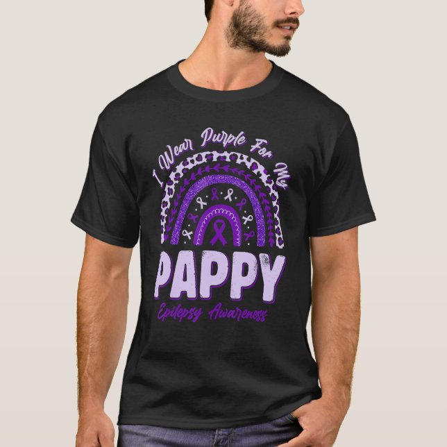 Camiseta I Wear Purple For My Pappy Epilepsy Awareness Rain (Anverso)
