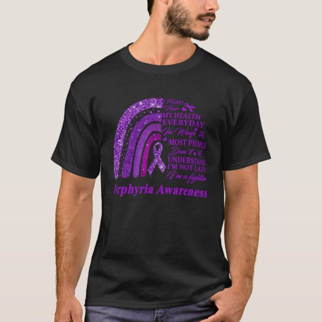 Camiseta I Wear Purple For Porphyria Awareness Warrior 1 (Anverso)