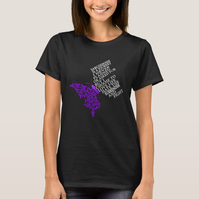 Camiseta I Wear Purple For Sarcoidosis Awareness Warrior (Anverso)