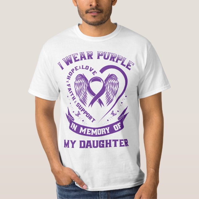 Camiseta I Wear Purple In Memory Of My Daughter Epilepsy Aw (Anverso)