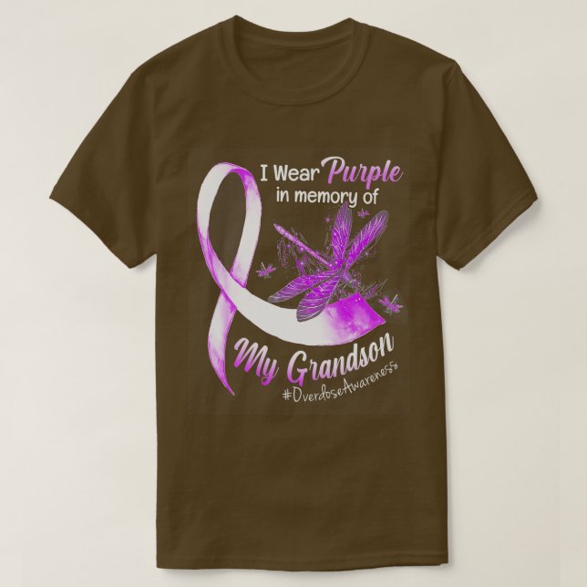 Camiseta I Wear Purple In Memory Of My Grandson Overdose Aw (Diseño del anverso)