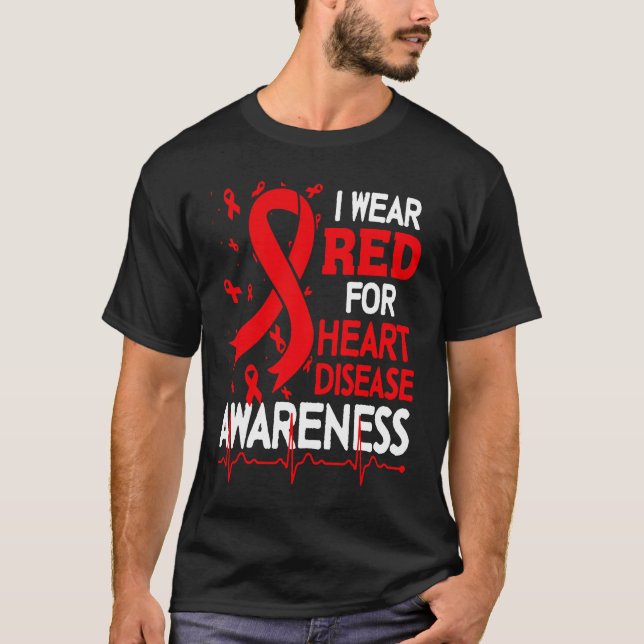 Camiseta I Wear Red For Heart Disease Awareness Month In Fe (Anverso)