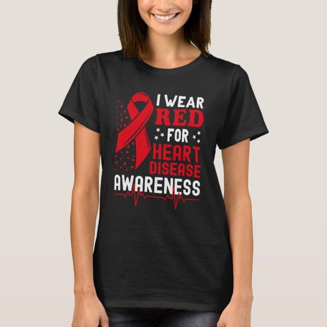 Camiseta I Wear Red For Heart Disease Awareness Month In Fe (Anverso)