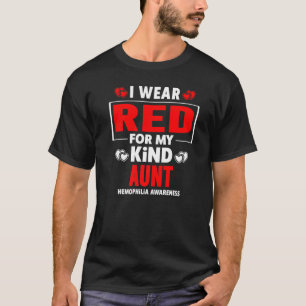 Camiseta I Wear Red For My Aunt Hemophilia Awareness