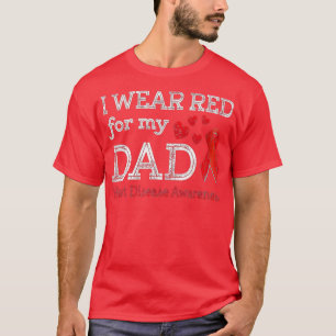 Camiseta I Wear Red For My Dad Heart Disease Awareness Gift