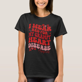 Camiseta I Wear Red For My Grampy Heart Disease Saying