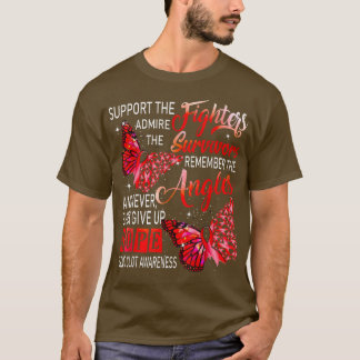 Camiseta I Wear Red Ribbon Butterflies Blood Clot Awareness