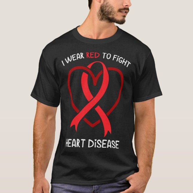 Camiseta I Wear Red To Fight Heart Disease Awareness CHD  R (Anverso)