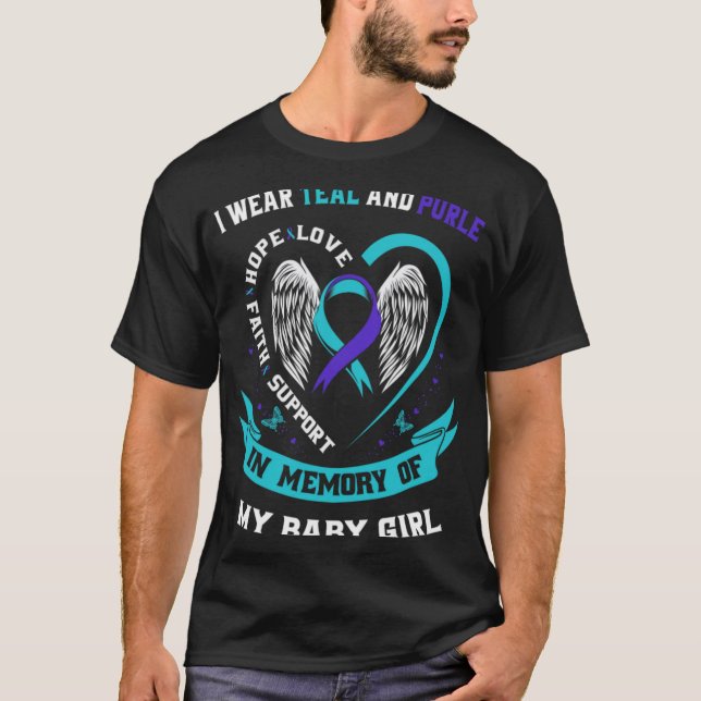 Camiseta I Wear Teal And Purple Ba  (Anverso)