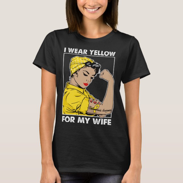 Camiseta I Wear Yellow For My Wife Endometriosis Awareness (Anverso)