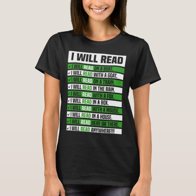 Camiseta I Will Read Books On A Boat & Everywhere Reading   (Anverso)