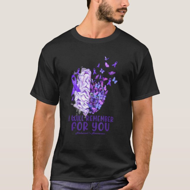 Camiseta I Will Remember For You Alzheimer's Awareness Brai (Anverso)