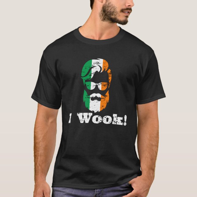 CAMISETA I WOOK WORK IRISH FLAG BEARD SUNGLASSES MAN (Anverso)