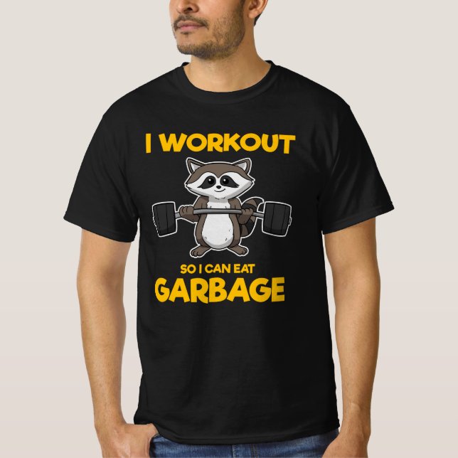 Camiseta I workout so I can eat garbage raccoon (Anverso)