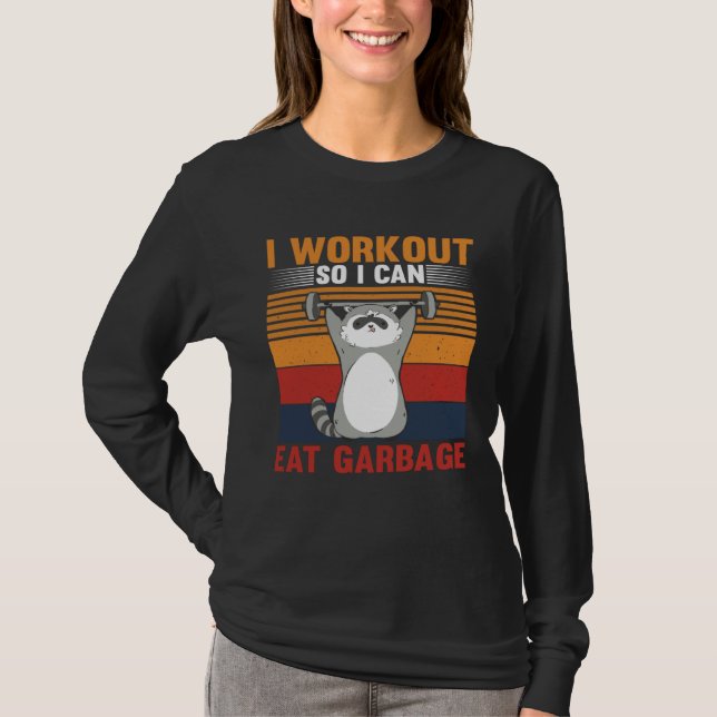 Camiseta I workout So I Can Eat Garbage Raccoon Gym (Anverso)
