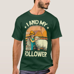 Camiseta i y mi seguidor Farmer Sheep Farming T-Shirt