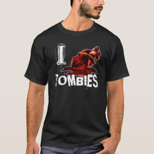 Camiseta I ZOMBIS del CORAZÓN - negro/blanco