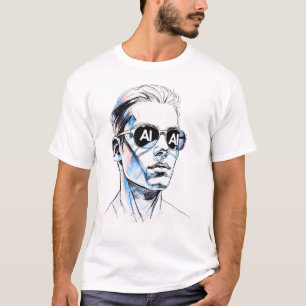 Camiseta IA en los ojos - Audaz línea de arte con sutil Tec