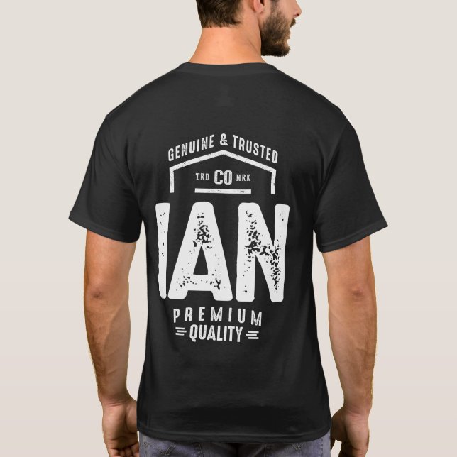 Camiseta Ian Personalized Name Birthday Gift (Reverso)