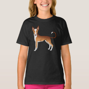 Camiseta Ibicenco Rojo Y Blanco Cuelgan Perro De Caricatura