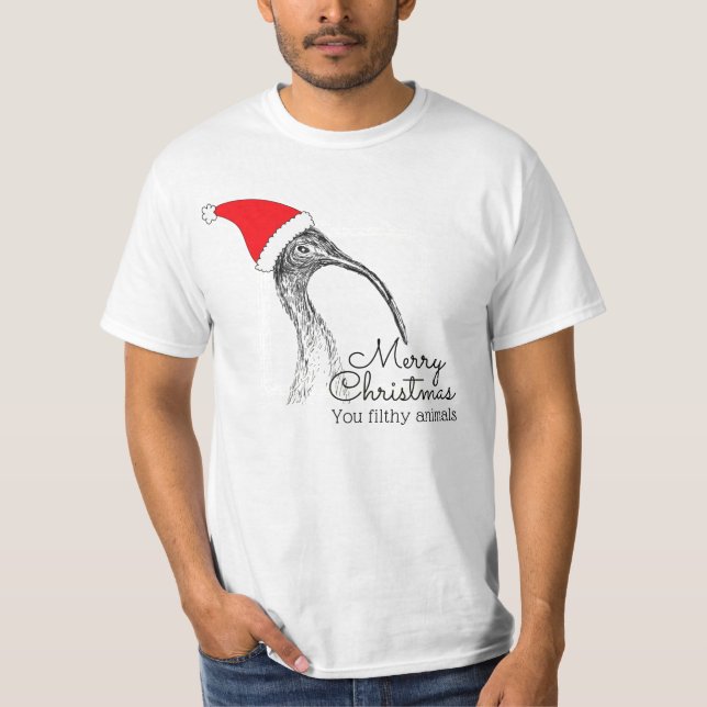 Camiseta Ibis / Bin Chicken Feliz Navidad Filthy Animales (Anverso)